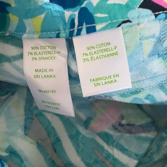 Lilly Pulitzer Vibrant Leaf Print Kelly Skinny Ankle Pants 00 - Picture 5 of 7